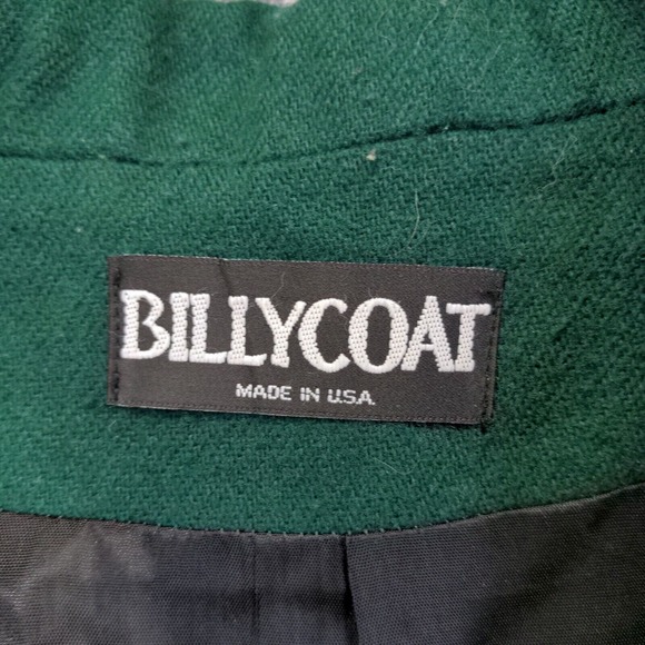 Billycoat Women's Blazer Jacket Green Actual 44x30.5 Wool Blend Double Breasted - Picture 11 of 12